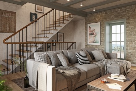 Terraced house in Rohbau phase, Novigrad